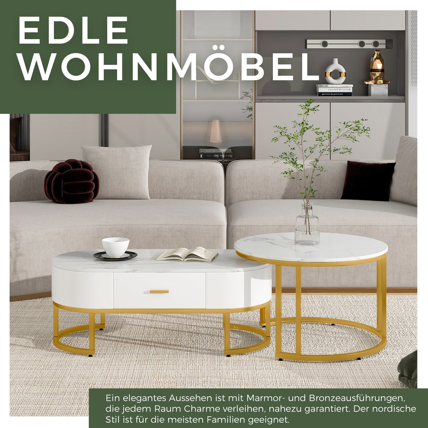 Coffee Tables 2pcs Table Frame Metal Gold, Noble Living Room Tables, Modern Set Tables