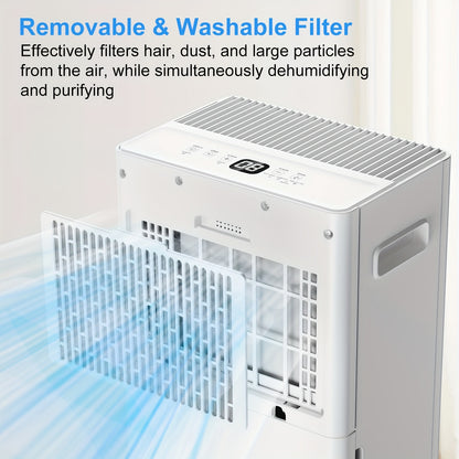Luchtontvochtiger – Vochtvreter – Dehumidifier – Droger – Vochtopnemer – 8L per dag – Stil 40 dB met Timer en Continu Afvoer
