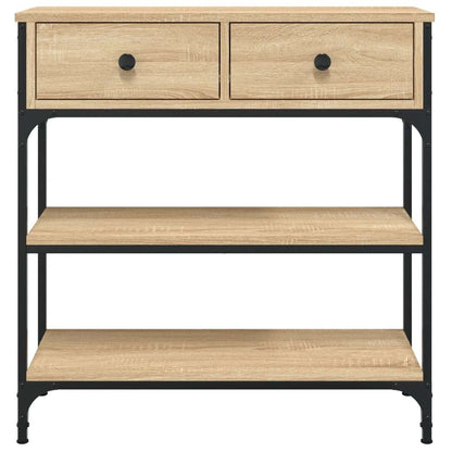 Sidetable – Consoletafel – Wandtafel – Haltafel – Bijzettafel – Sonoma Eiken – MDF En Metaal – Compact Ontwerp Met Opbergruimte