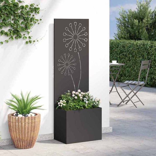 Zwarte Bloempot – Decoratieve Plantenbak – Grote Tuinpot – Balkonbak – Outdoor Plantenbak – Metaal – 50x140 cm – Modern Design