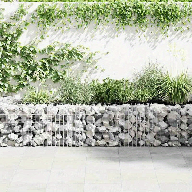 Gabion muur – Steenkorf – Tuinwand – Metaalwand – Stalen Omheining – Gegalvaniseerd Staal – Afmeting 630x30x50 cm – Duurzaam en Weerbestendig