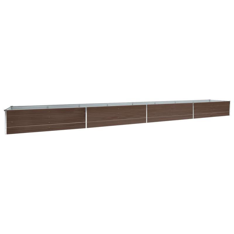 Easy to assemble modern minimalist Garden raised bed Galvanized steel 600x80x45cm Brown quality flower box kit