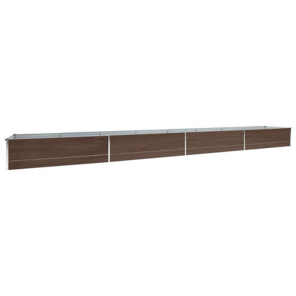 Easy to assemble modern minimalist Garden raised bed Galvanized steel 600x80x45cm Brown quality flower box kit