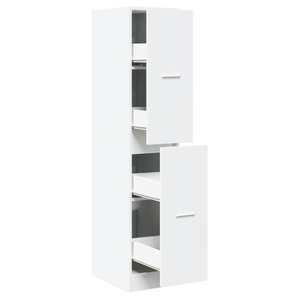 Apotheekkast – Medicijnkastje – Badkamerkast – Opbergkast – Houten Kast – Wit – 30x41x144,5 cm – Gefineerd Hout – Slank Hoog Model