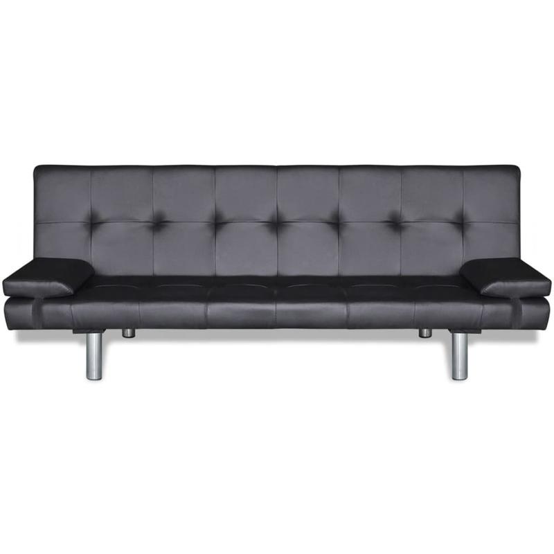 Slaapbank – Bedbank – Bedbankje – Slaapsofa – Bedbankje Zwart – Verstelbare Rugleuning – Robuust Houten Frame Met Kunstleer