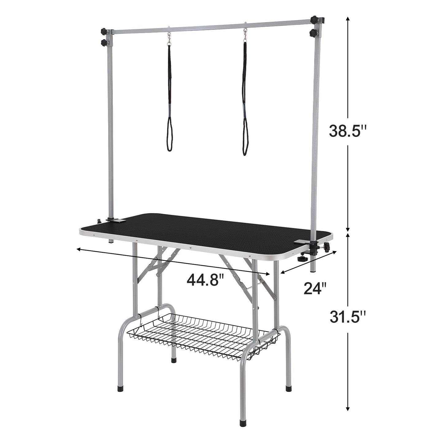 Hondentafel – Trimtafel – Verzorgingstafel – Kaptafel – Hondentrimtafel – Roestvrij Staal – Inklapbaar & Verstelbaar Opbergvak
