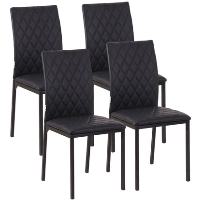 HOCMOM 4pcs Set of Chairs Dining Chairs Kitchen Chairs 41 Cm X 50 Cm X 91 Cm, Black