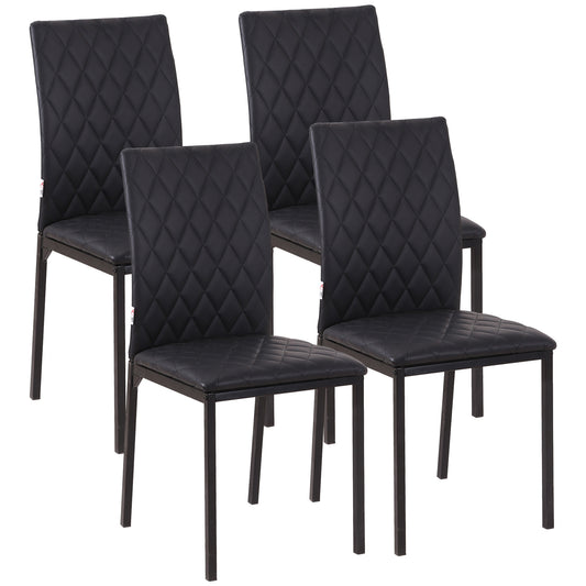 HOCMOM 4pcs Set of Chairs Dining Chairs Kitchen Chairs 41 Cm X 50 Cm X 91 Cm, Black