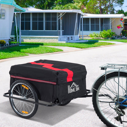 Fietskar – Fietsaanhanger – Bagagekar – Transportwagen – Aanhanger – Opvouwbaar – Robuust IJzeren Frame – Maximaal Laadvermogen 40 Kg – 140x88x60 cm