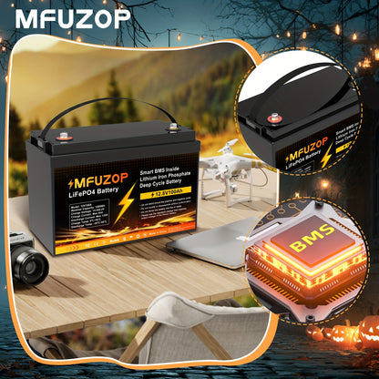 Lithium Accu – LiFePO4 Accu – Bootaccu – Caravan Accu – Zonne-energie Accu – 12V 100Ah Capaciteit – Ingebouwd 100A BMS Veiligheidssysteem