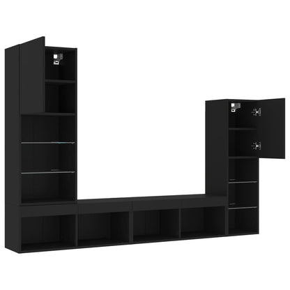 TV Wandmeubel – TV Meubel – Wandkast – TV Kast – Zwevend Meubel – RGB LED Verlichting – Hoogwaardig Houtmateriaal – Zwart
