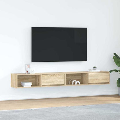 TV cabinets 2pcs. Sonoma oak 100x31x25.5cm wood material, Tv Storage, Minimalist Design, Modern Tv Stand, Particle Board, Quality Craftsmanship, Multipurpose Cabinet, Compact Furniture, Small Space Living, Entertainment Setup