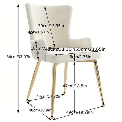 Eetkamerstoel – Stoel – Kuipstoel – Loungestoel – Designstoel – Set Van 4 – Fluwelen Bekleding – Gouden Metalen Poten