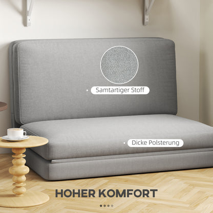 2-In-1 Relaxstoel – Logeerbed – Opvouwbare Stoel – Gastenbed – Deelbaar – Lichtgrijs – 120 Cm Breed – Handmatig Zonder Elektriciteit