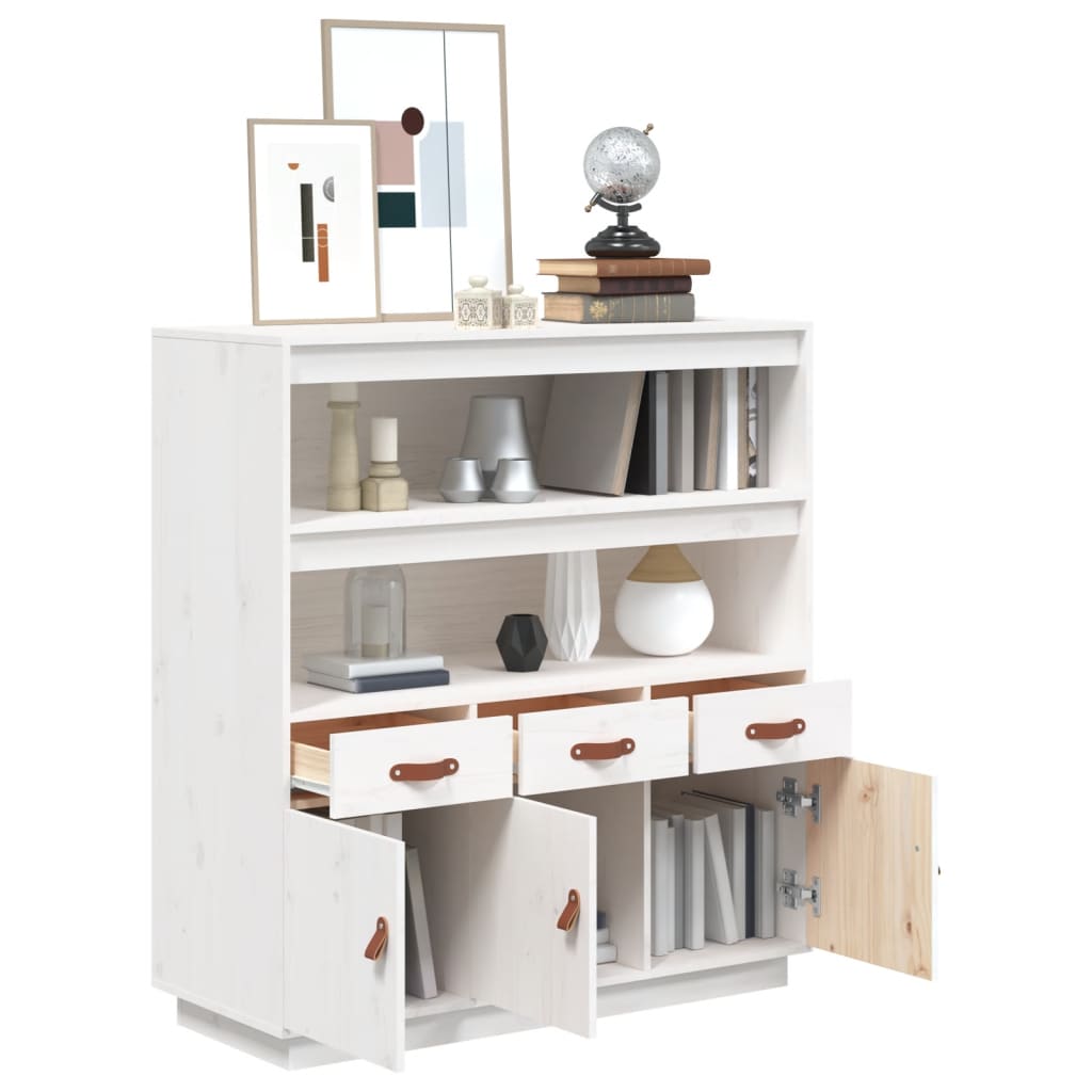 Hoge Houten Kast – Smalle Opbergkast – Hoge Kast – Opbergmeubel – Houten Kasten – Wit – Ruimtebesparend Hoog Model – Solide Hout Met Witte Afwerking