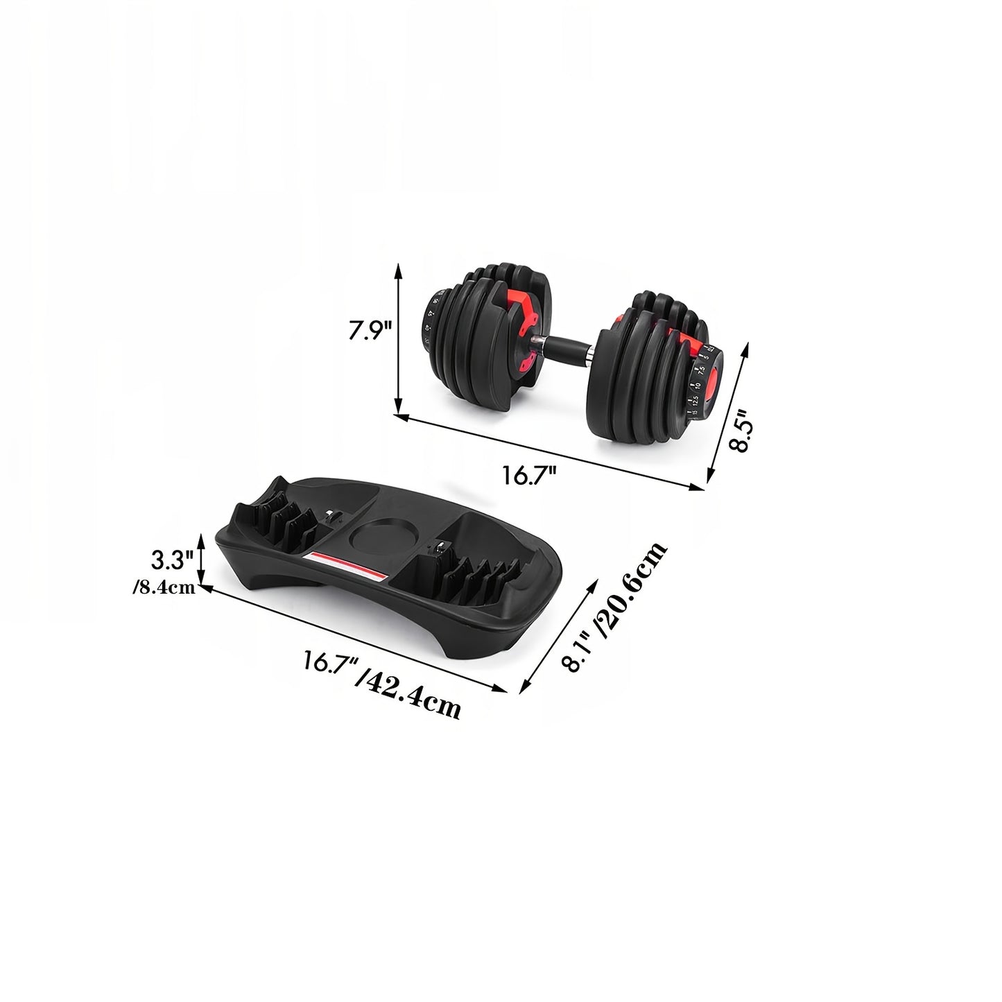 Adjustable Dumbbell 5in 1 (52.5lbs/24kg) | Anti-slip Dumbbell, Dumbbell Set for Women, Adjustable Dumbbell Set for Men, Fitness Workout, Strength Training, Antislip Grip, Compact Design, Durable Construction, Highquality Buil