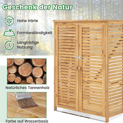 Houten Afvalbakombouw – Afvalbak Bescherming – Afvalbak Behuizing – Afvalbak Ombouw – Afvalbakkast – Weerbestendig Vurenhout – Gaspedaal Deksel & Afsluitbare Deur – Voor 120L Afvalbak