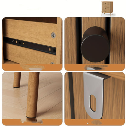 Nachtkastje – Ladekast – Opbergkast – Bedkast – Boho Wicker Kast – Natuurlijk Houtlook – 4 Laden – Ruime Opbergruimte – Compact & Duurzaam Design