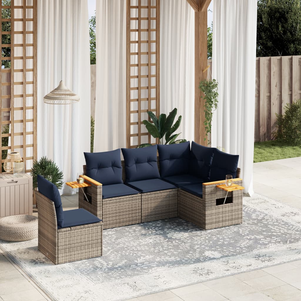 Loungeset – Tuinset – Loungebank – Tuinmeubelen – Balkonset – PE-Rattan – Weerbestendig – Modulair – Zonder Tafel – Inclusief Kussens