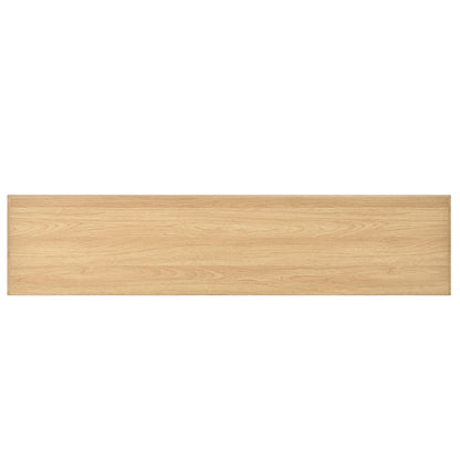 Dressoir – Sideboard – Buffetkast – Opbergkast – Kast – Modern Design – MDF Wit Met Houtlook – 160x35x76 cm – Verstelbare Planken – 3 Lades & 4 Deuren – Zwarte Handgrepen