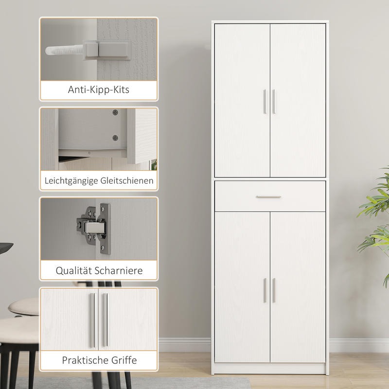3-Laagse Keukenkast – Keukenkast Open – Buffetkast – Opbergkast Keuken – Keukenkast Zonder Deuren – Verstelbare Planken – Robuuste MDF & Spaanplaat