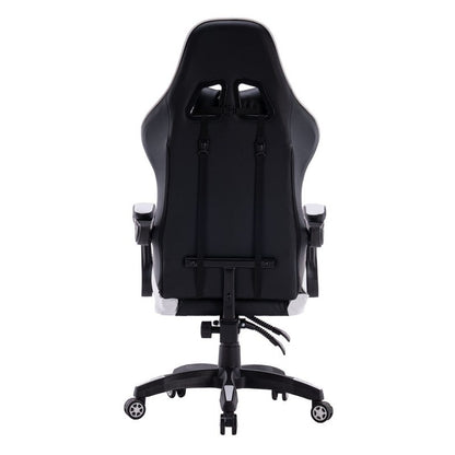 Gamingstoel – Gamestoel – Gaming Chair – Game Stoel – Bureaustoel – Ergonomisch Met Verstelbare Nek- En Lendenkussens – Rugleuning Tot 180° Wit
