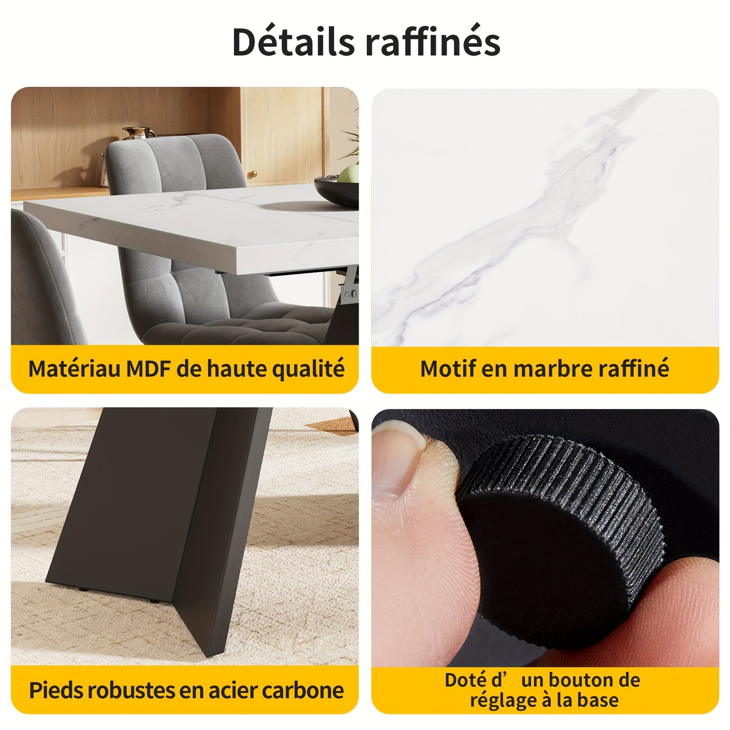 Uitklapbare Tafel – Klaptafel – Vouwtafel – Eettafel – Uitschuifbare Tafel – Ruimtebesparend Design – Wit Tafelblad Met Zwarte Metalen Poten