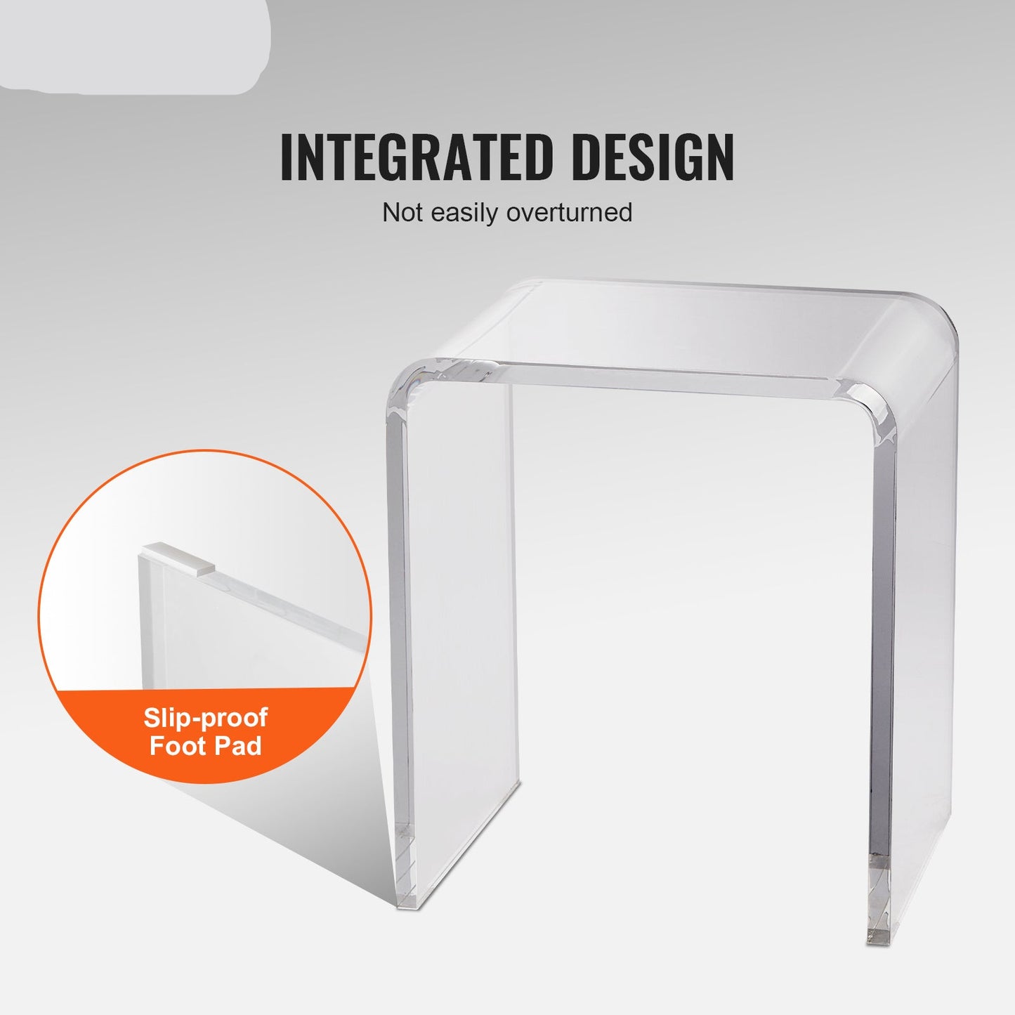 Bijzettafel – Sidetable – Nachtkastje – Tafeltje – Banktafel – Set van 2 – U-vormig – Transparant acryl – 41,5x30,5x46 cm – Direct gebruiksklaar
