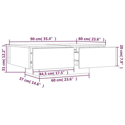 Woonkamertafel – Salontafel – Koffietafel – Bijzettafel – Dressoir Tafel – Grijs – Stevig Hardhout – Compact Ruimtebesparend Design