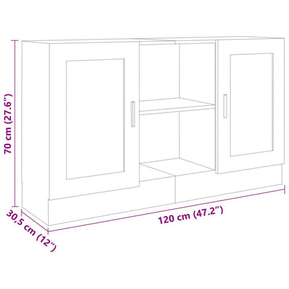 Sideboard White 120x30.5x70 cm Engineered Wood Side Cabinet Organizer Storage Cabinet Storage Box for Bedroom, Living Room, Bathroom, Home Furniture