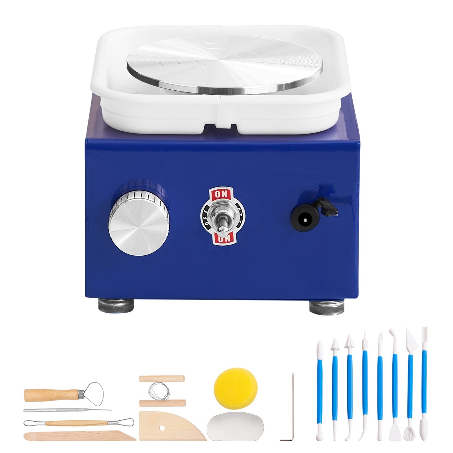 Draaibank Keramiek – Pottenbakkersschijf – Boetseerschijf – Pottenbakmachine – Keramiekschijf – 30W Motor – 2 Diameter Werkoppervlak 6,5 en 10 cm