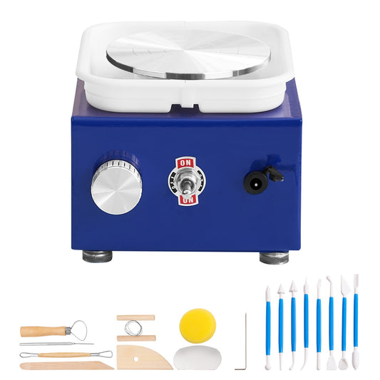 Draaibank Keramiek – Pottenbakkersschijf – Boetseerschijf – Pottenbakmachine – Keramiekschijf – 30W Motor – 2 Diameter Werkoppervlak 6,5 en 10 cm