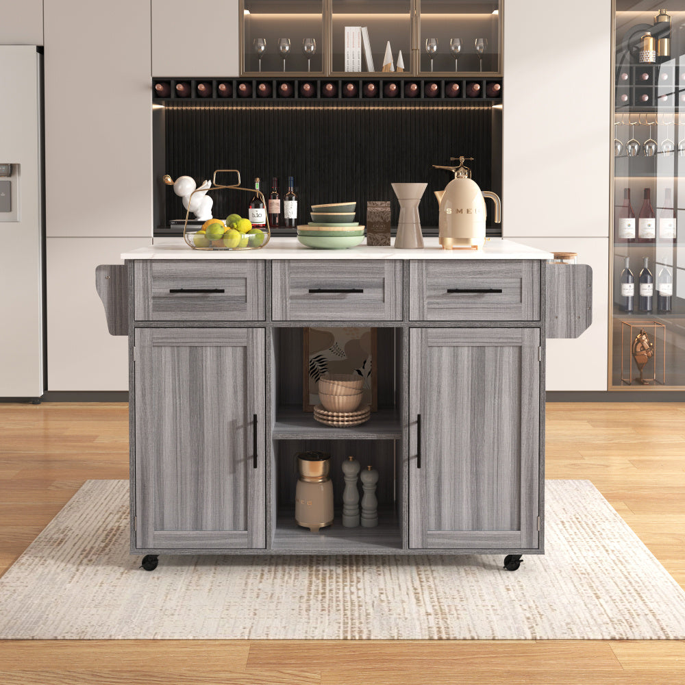 Keukentrolley – Keukenwagen – Serveerwagen – Keukenkast – Opbergkast – Wit – Opklapbaar Werkblad – Lockable Opbergruimte – Mobiel – 39x46x91,5 cm – Kunststof