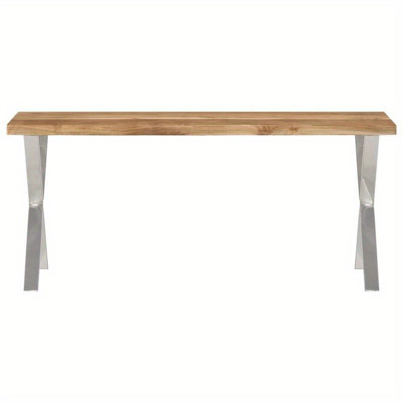 Bench with a Natural Edge, 105 Cm, Made of Solid Acacia Wood. This Bench Is Ideal As a Shoe Stool in Your Hallway Or As a Storage Stool in Your Living Room.
