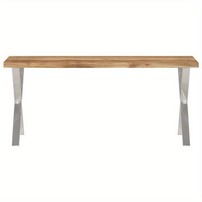 Bench with a Natural Edge, 105 Cm, Made of Solid Acacia Wood. This Bench Is Ideal As a Shoe Stool in Your Hallway Or As a Storage Stool in Your Living Room.