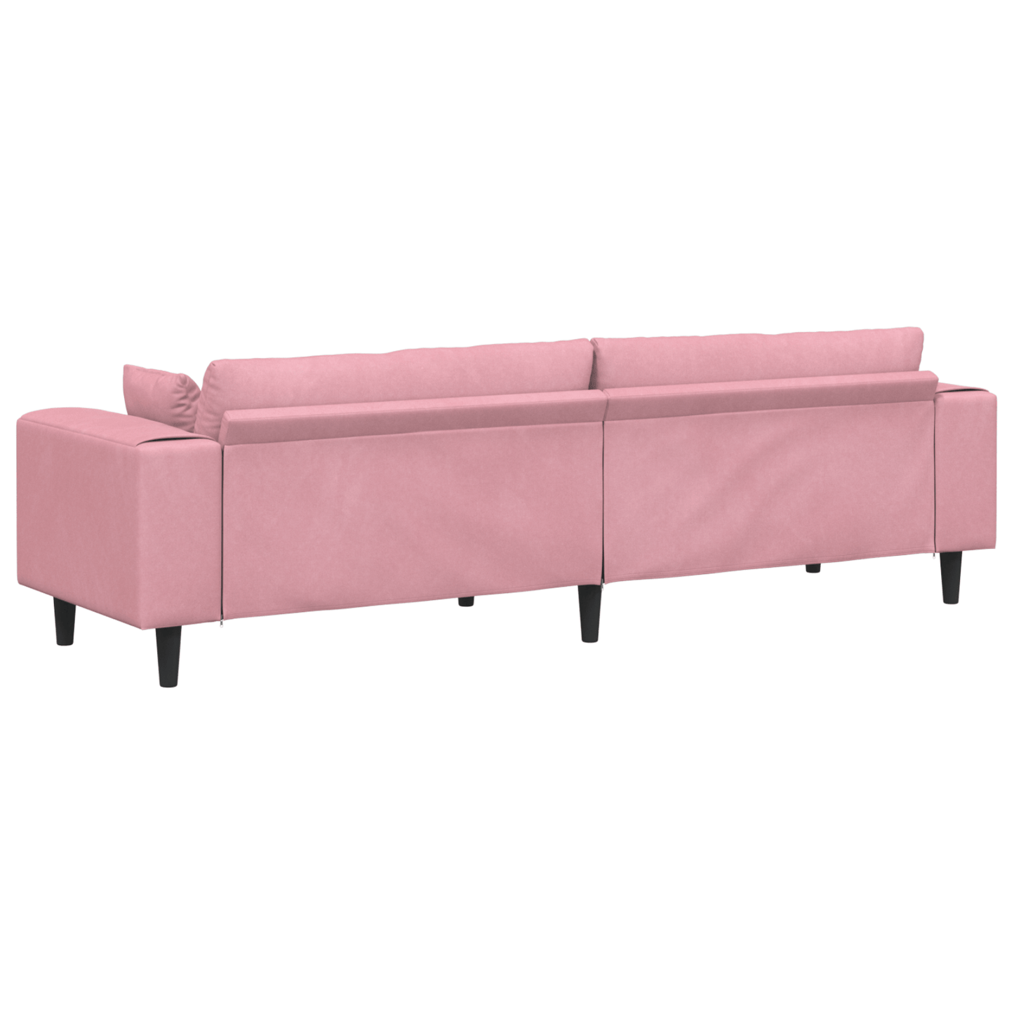 Bankstel – Hoekbank – Slaapbank – Loungebank – Zacht Velvet – Donkergrijs – Stevig Houten Frame – Inclusief Ottoman
