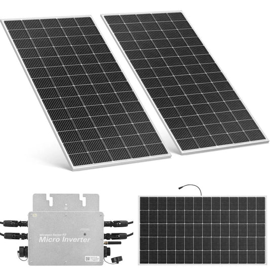 Zonnepanelen – Balkonpanelen – Solar Panelen – Zonne-energie Set – Photovoltaïsch – 600W Vermogen – IP65 Weerbestendig – Micro-omvormer Ingebouwd