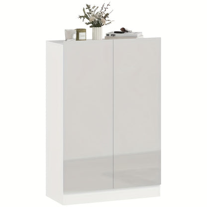 5-Tier Shoe Rack Cabinet with Shoe Bench - Narrow Entryway Shoe Organizer, Space-Saving Shoe Storage Cabinet, Sturdy Hardwood Construction