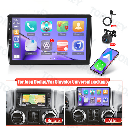 Autoradio – Car Stereo – Multimedia Speler – Auto Radio – Navigatiesysteem – 10,1 Inch HD Touchscreen – Draadloze CarPlay & Android Auto – Inclusief Canbus, WiFi, GPS, Achteruitrijcamera en Microfoon