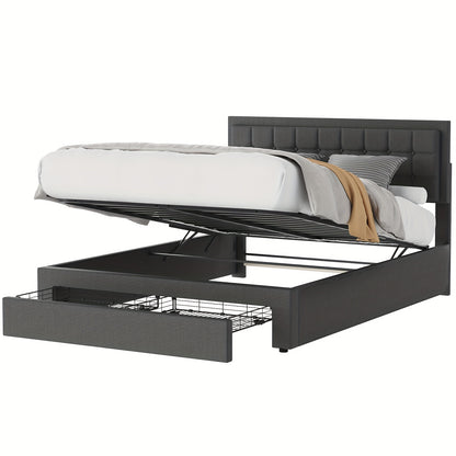Bedframe – Tweepersoonsbed – Gestoffeerd Bed – Opbergbed – Slaapbank – 140x200 cm – Hydraulische Lift – Ruime Onderbedlade