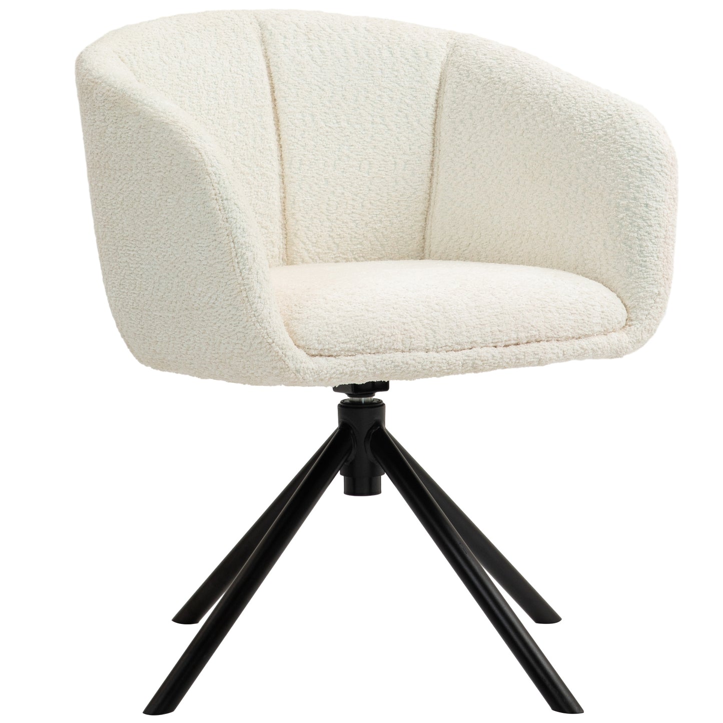 Draaifauteuil – Armstoel – Fauteuil – Zetel – Loungestoel – Crème Wit – 360 Graden Draaibaar – Comfortabele Zitting Met Zachte Bekleding