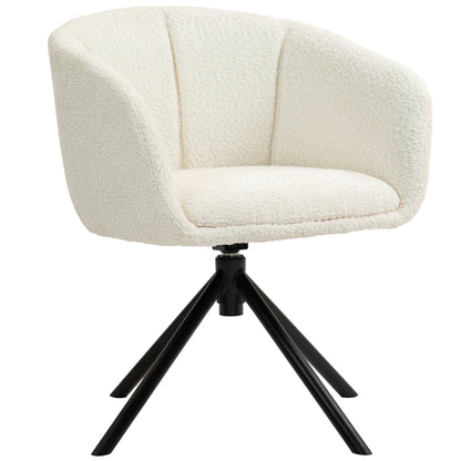 Draaifauteuil – Armstoel – Fauteuil – Zetel – Loungestoel – Crème Wit – 360 Graden Draaibaar – Comfortabele Zitting Met Zachte Bekleding