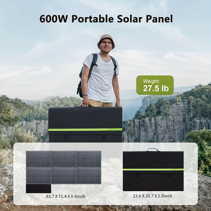 600W Vouwbare Zonnepaneelset – Mobiel Zonnepaneel – Draagbaar Zonnepaneel – Solar Paneel – Monokristallijn Silicium – Hoog Rendement – Compact Design