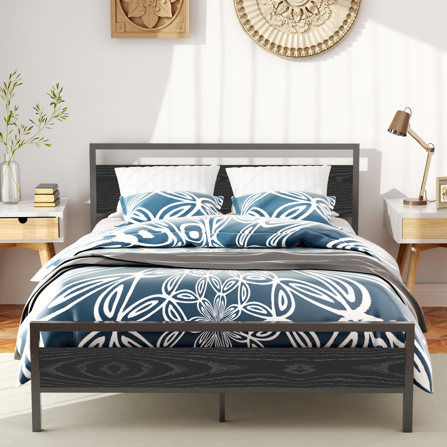 Metalen Bedframe – Stalen Bed – Gästebed – Modern Bed – Eenpersoonsbed – Royaal Opbergruimte – Stevig Stalen Frame – Lattenbodem Inclusief