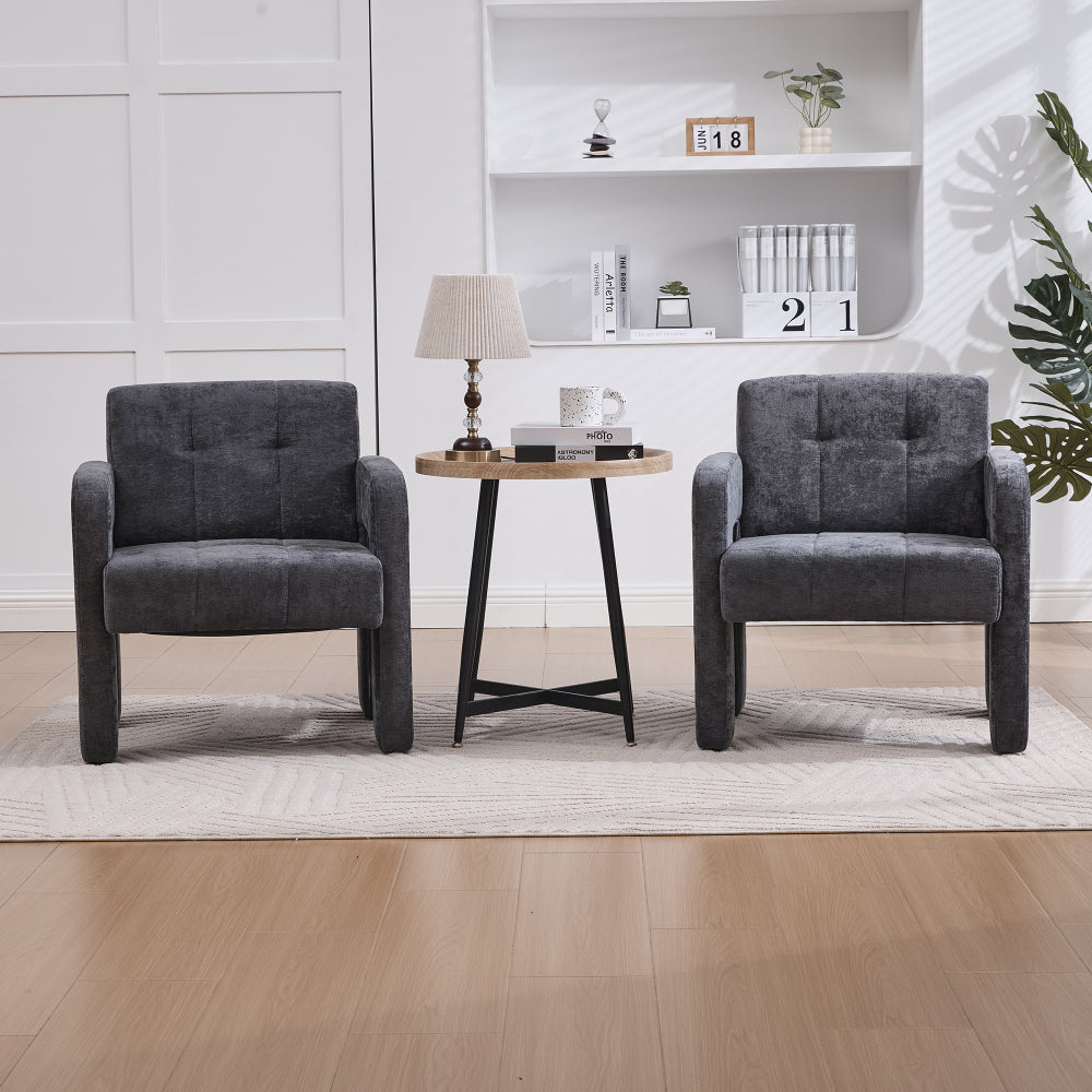 Modern Minimalist Single Armchair - Upholstered Padded with Foam & Assembly, Nordic Style Chair Suitable for Living Room, Bedroom, Office - - Seating