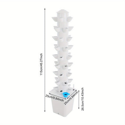 Hydroponische Kweektoren – Verticale Moestuin – Hydrocultuur Systeem – Plantentoren – Groeitoren – 9 Lagen Met 45 Plantgaten – Waterpomp Met 10L Tank – Compact Ruimtebesparend