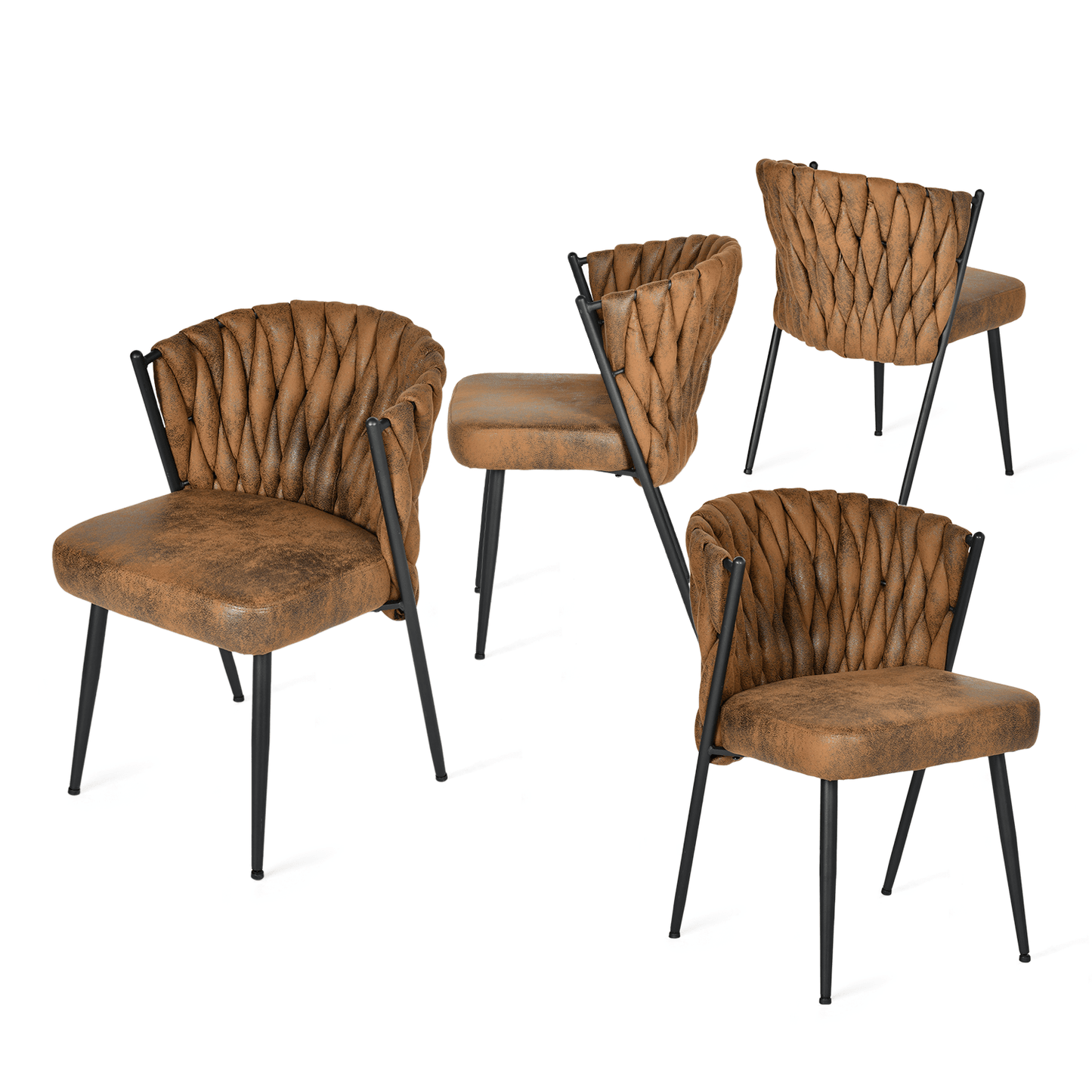 Ronde Eettafel – Industriële Tafel – Bistro Tafel – Café Tafel – Restauranttafel – MDF Tafelblad – Zwarte Stalen Onderstel – 80 cm Diameter – 75 cm Hoogte