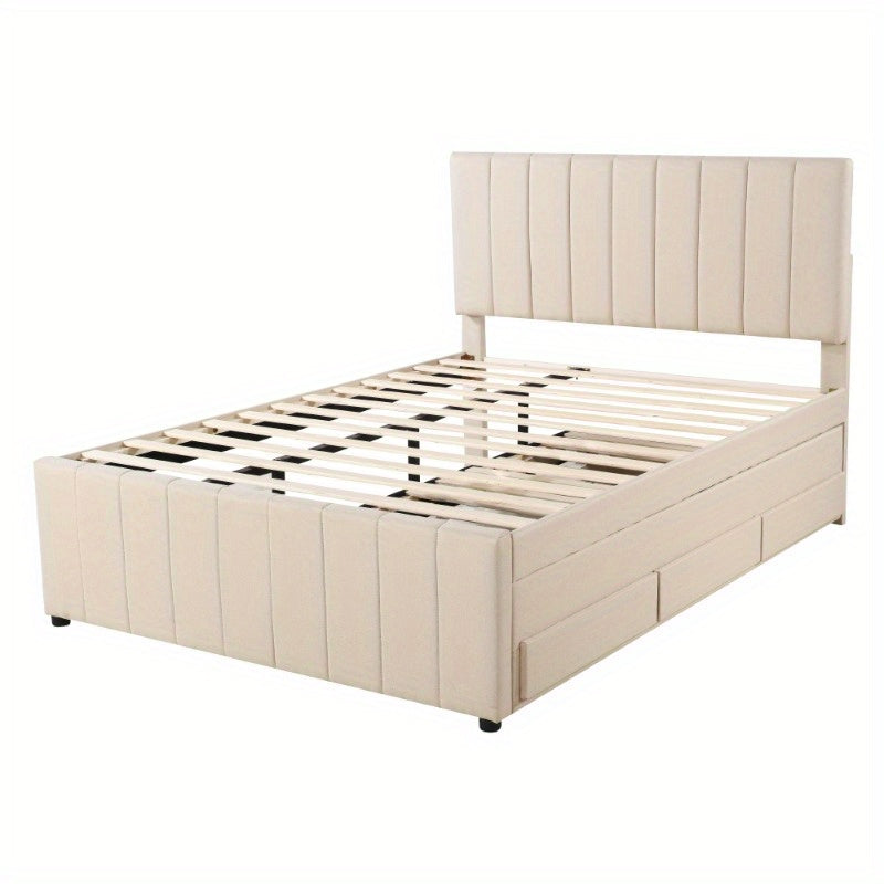 Uittrekbed – Logeerbed – Bedbank – Opbergbed – Jongerenbed – 140x200 cm – Huidvriendelijke Linnen Bekleding