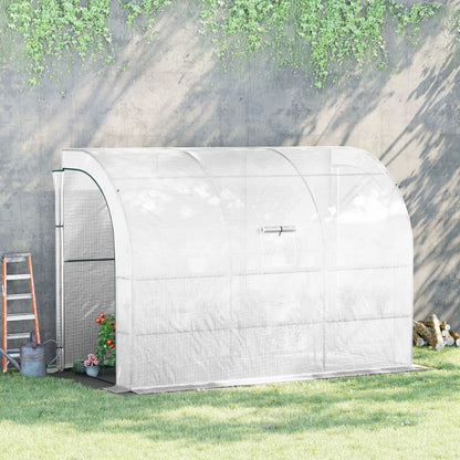 Muurkas – Serre – Kweekkas – Plantenkas – Balkonskas – Winterbestendig Stalen Frame – Transparante UV-bestendige Folie – 300x150x213 cm