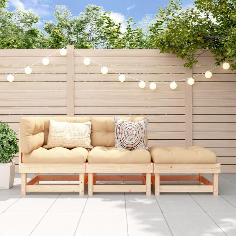 3-delige Loungeset – Tuinset – Loungeset – Tuinmeubelen – Tuinbank Bruin – Massief Grenenhout – Compact Formaat
